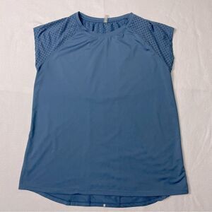 MTA Sport Shirt Blue Reflection Short Sleeves Woman’s Size Large